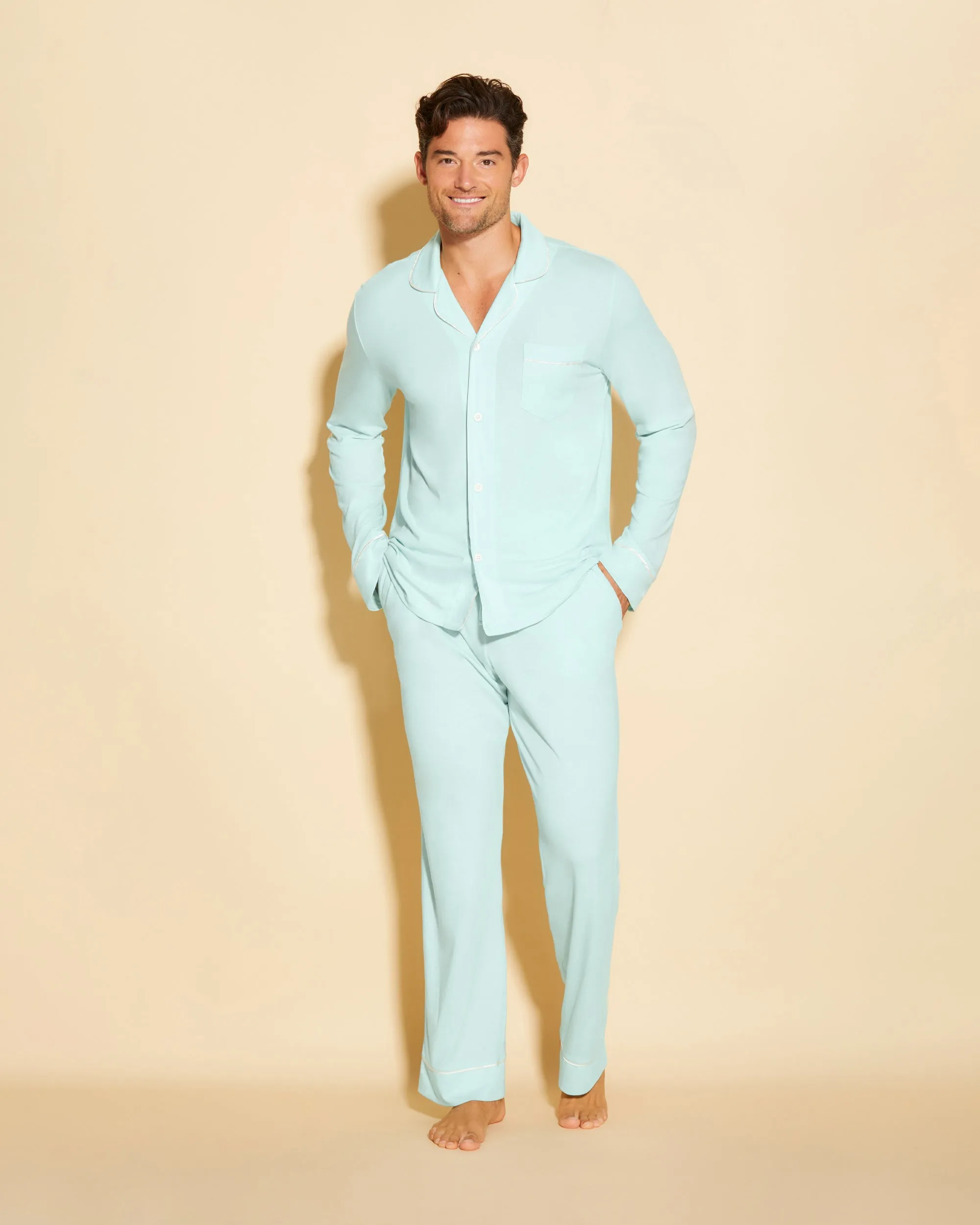 Men's Classic Long Sleeve Top & Pant Pajama Set