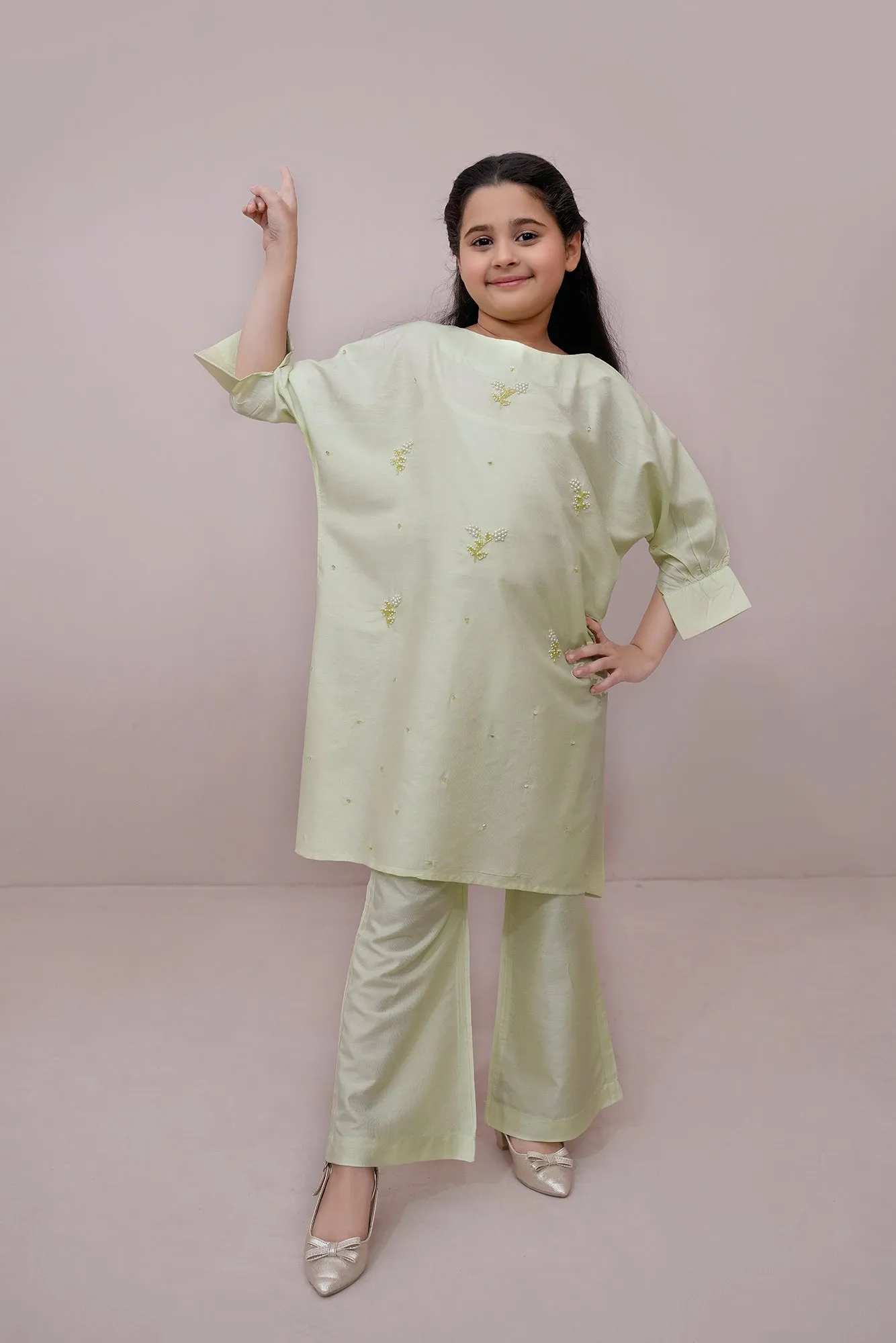 Mint Green Embroidered