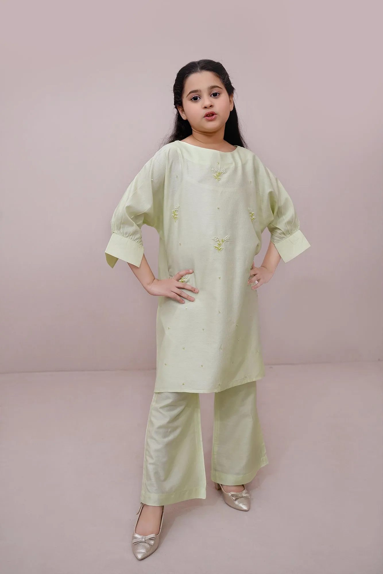 Mint Green Embroidered