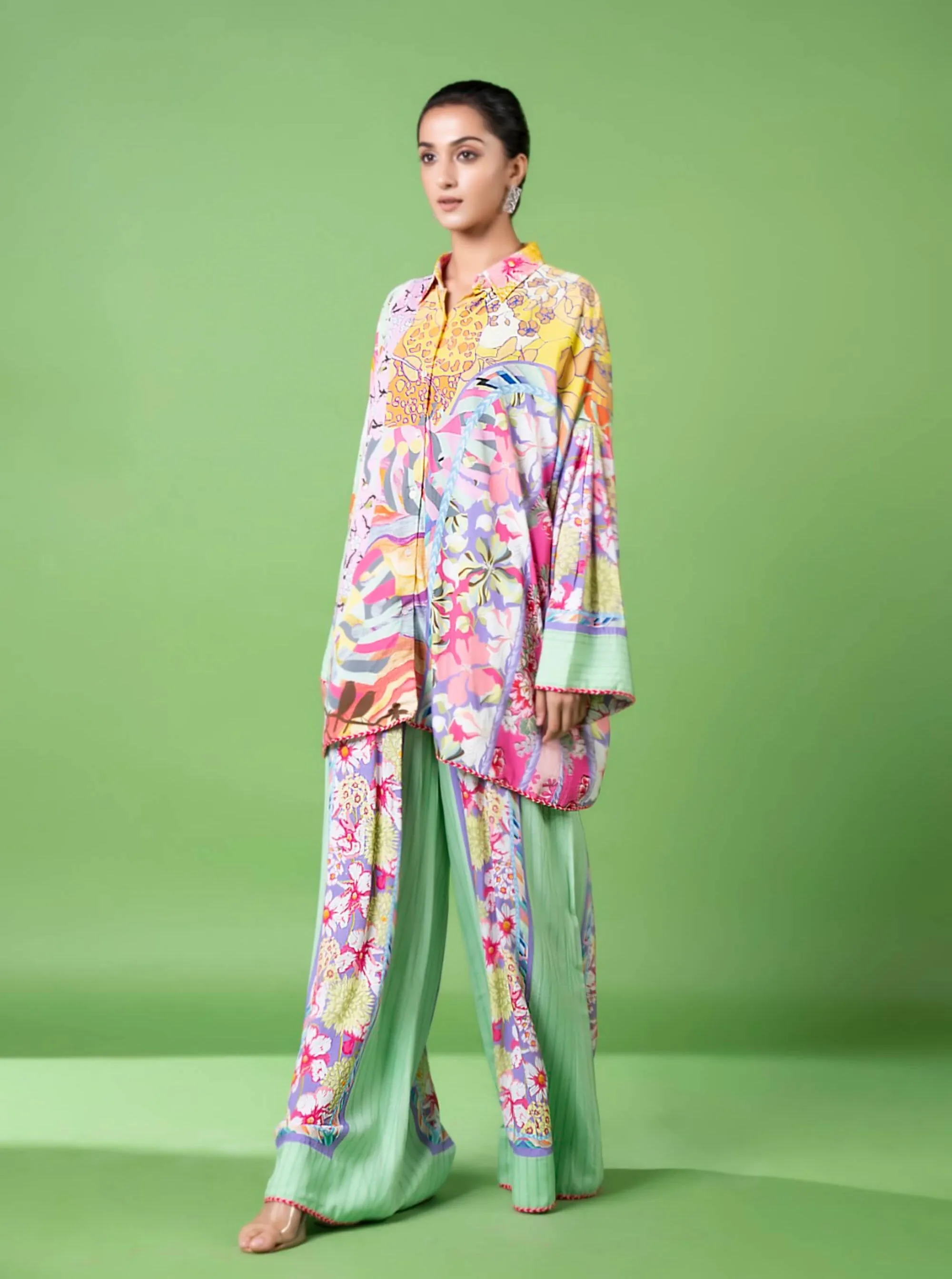 Mix floral printed shirt and pants