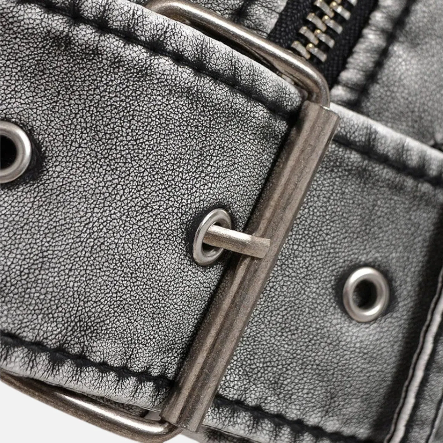 Monacogents | Vintage Washed Faux Leather Moto Jacket