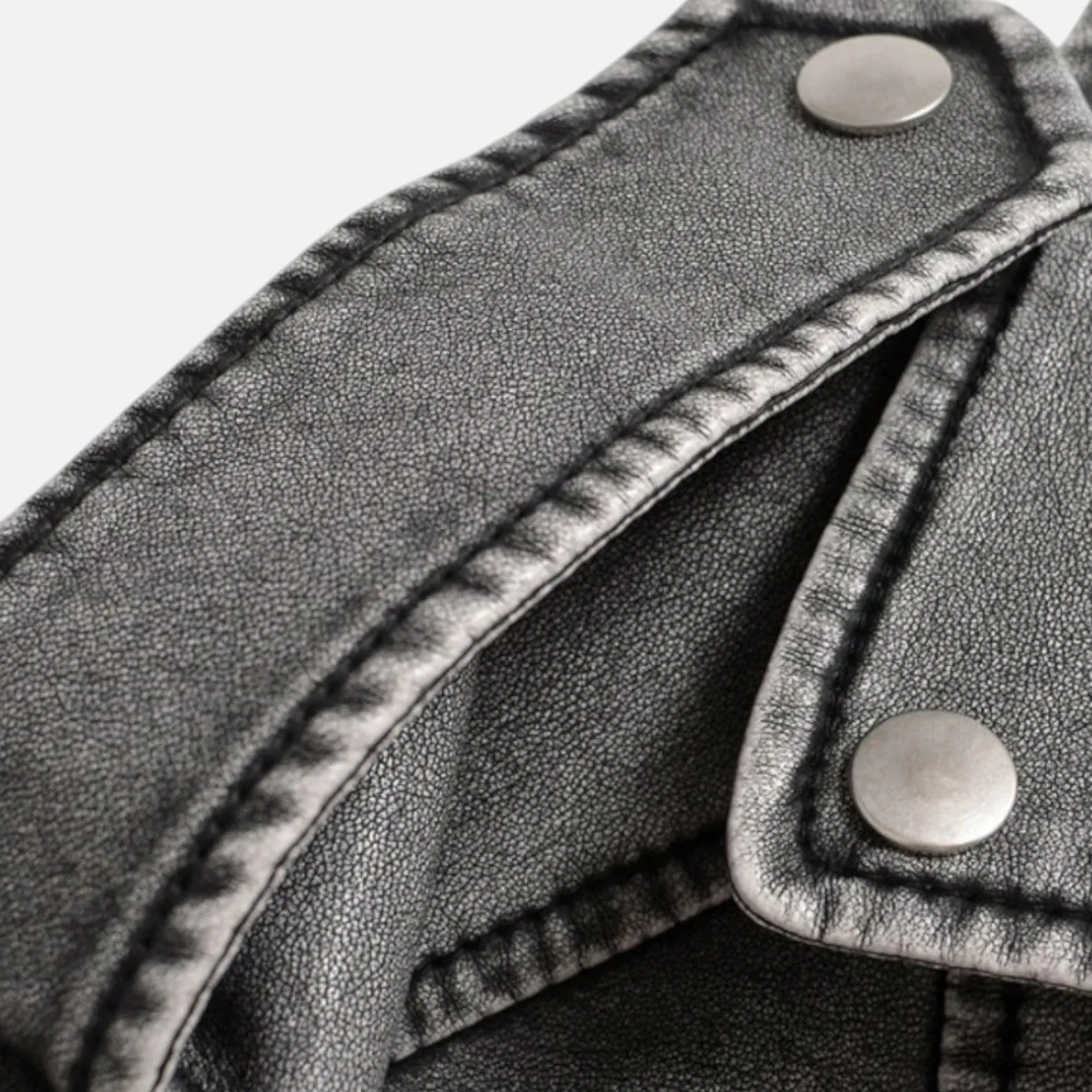 Monacogents | Vintage Washed Faux Leather Moto Jacket