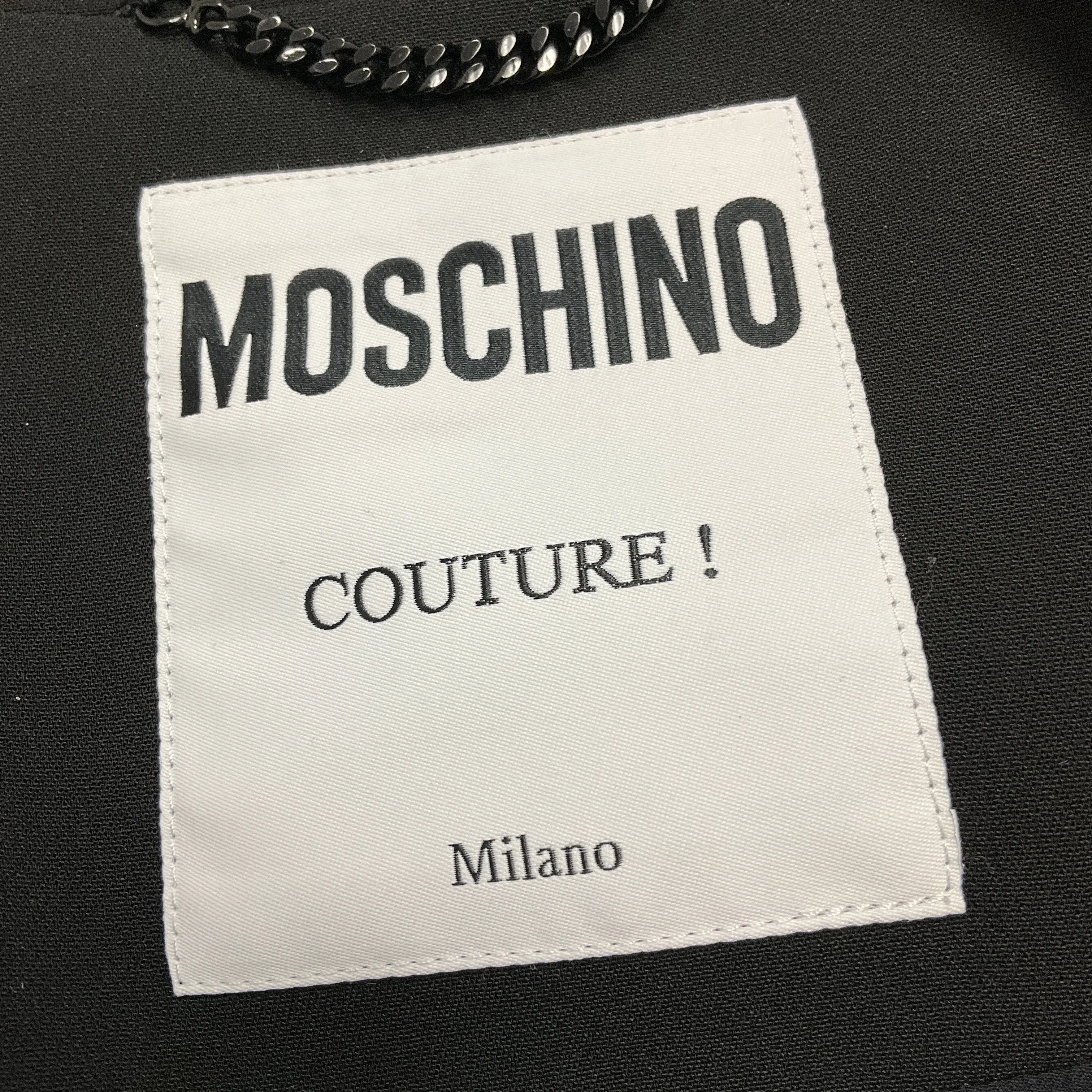 Moschino Couture Black / White 2022 Crochet Trim Crepe Jacket