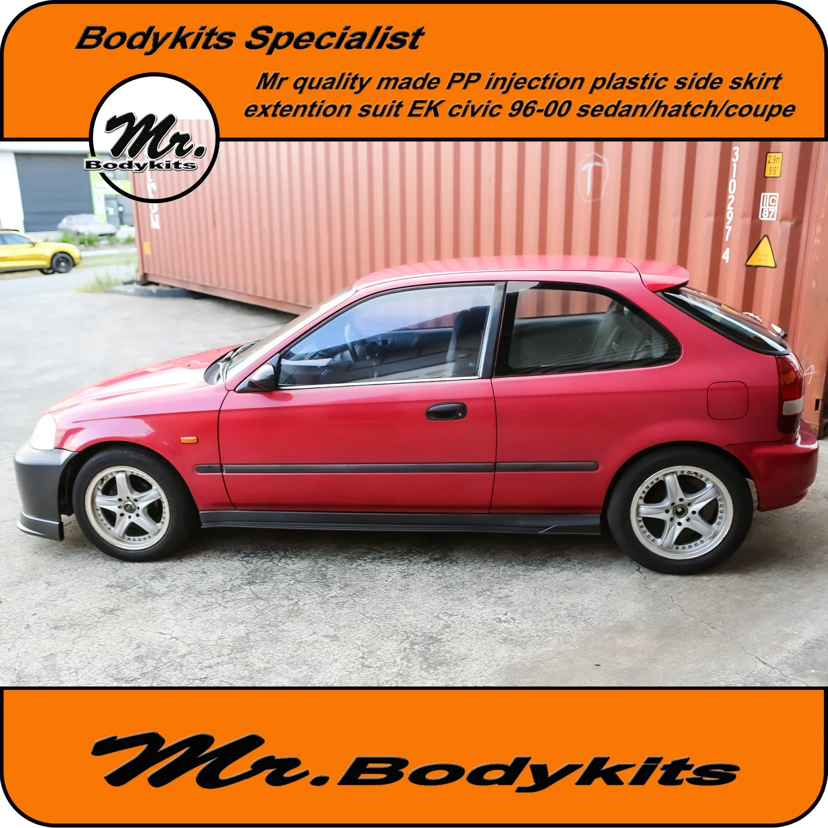 Mr Bodykits Side Skirt Extension Suit Honda EK Civic 1996-2000 Factory Side Skirt