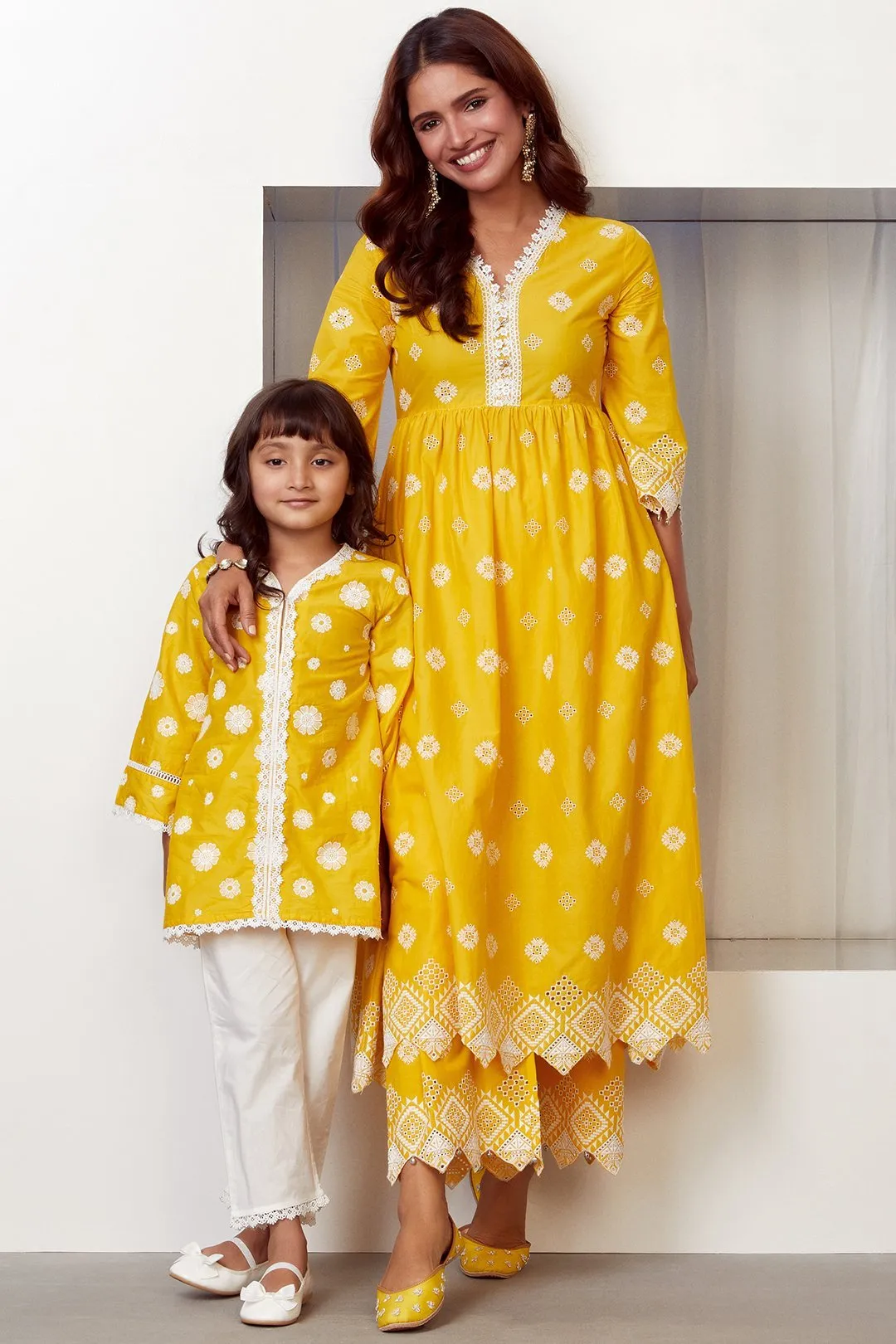 Mulmul Cotton Bloom Kurta With Bloom pyajama