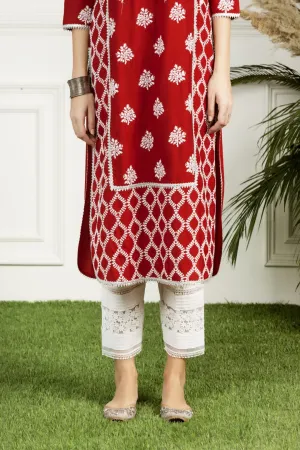 Mulmul Cotton New Pintuck White Pant