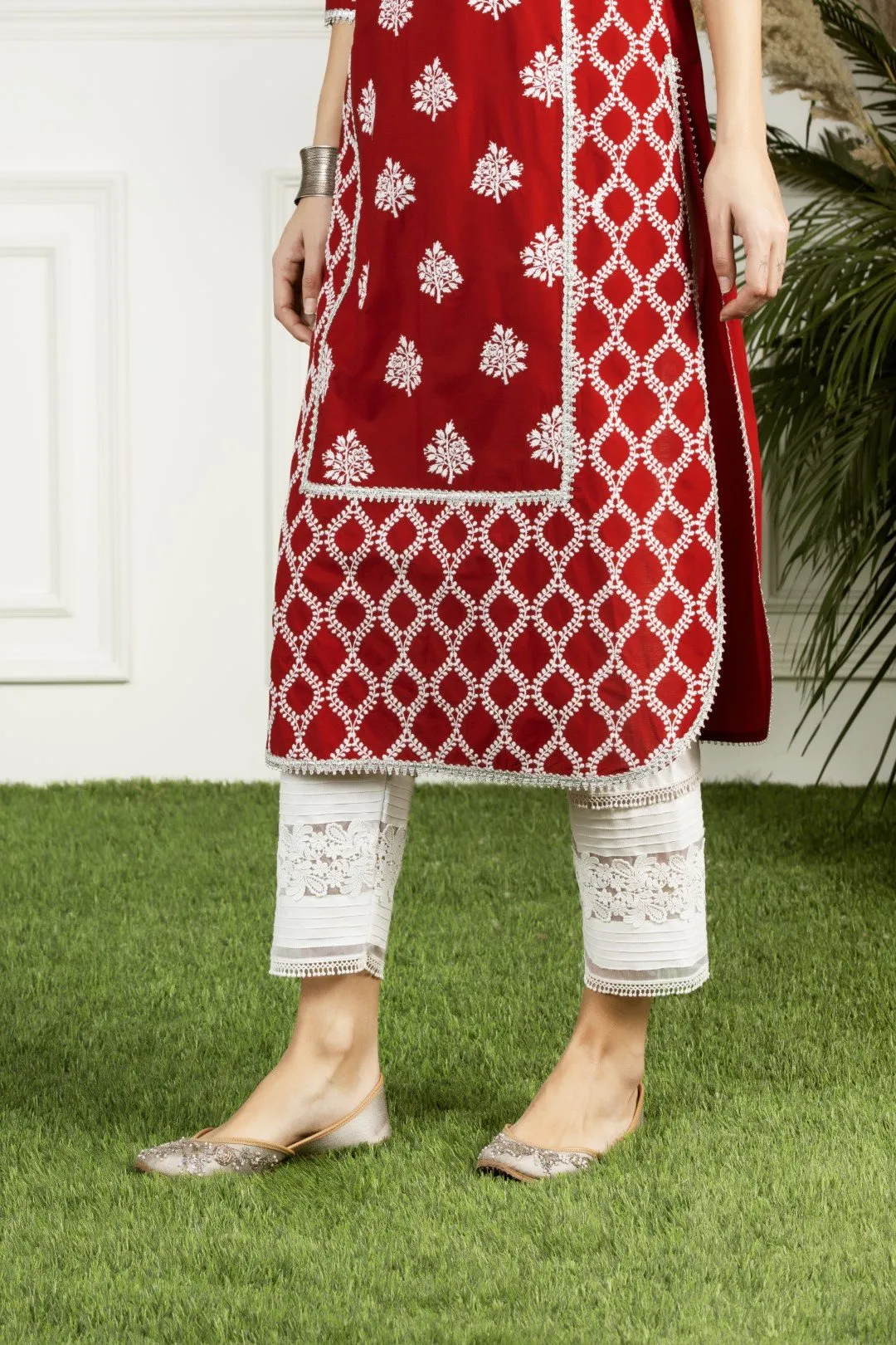Mulmul Cotton New Pintuck White Pant