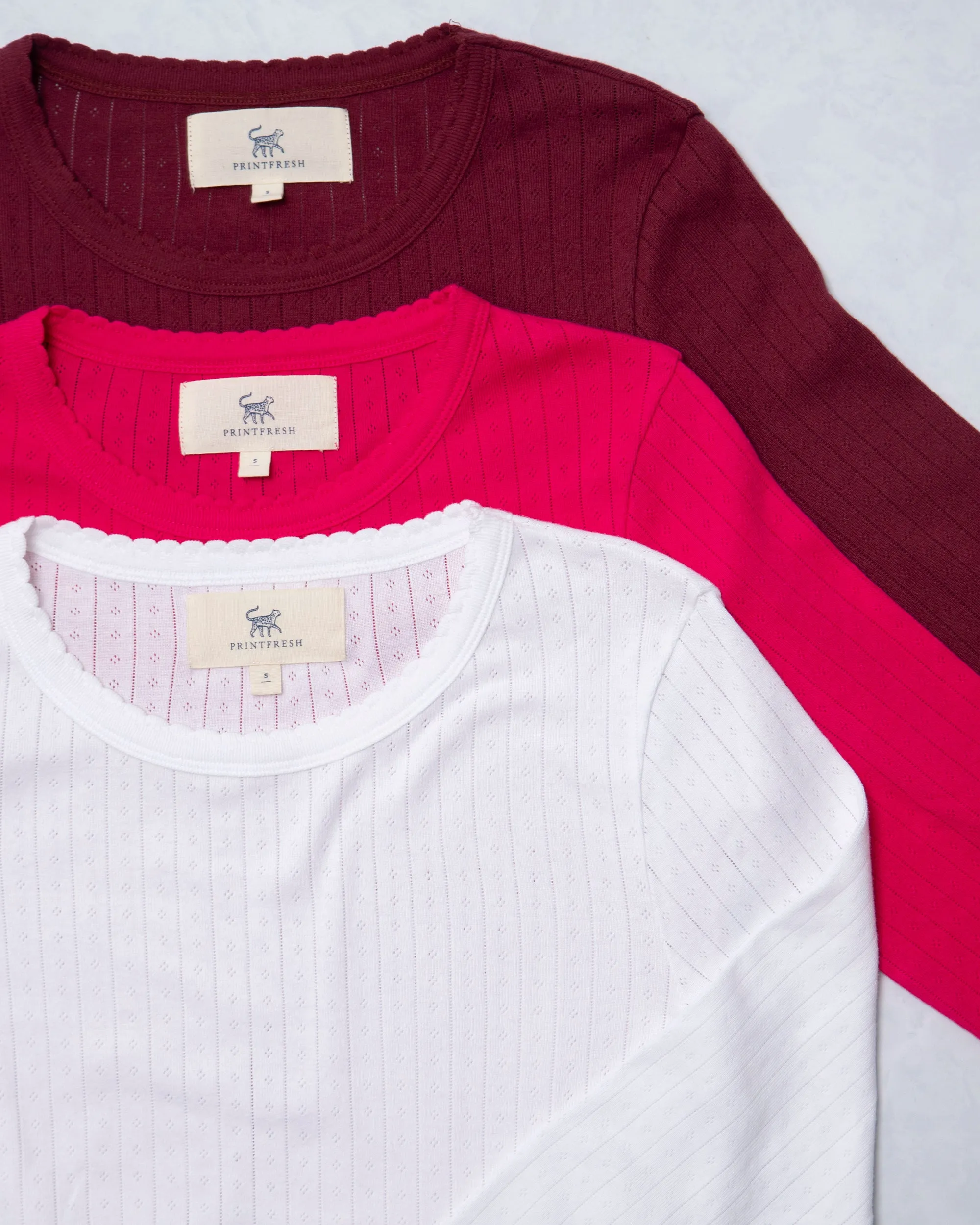 Multi - 3-Pack Pointelle Long Sleeve - Shirt Bundle