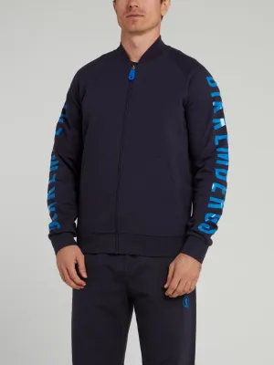 Navy Logo Sleeve Jacket