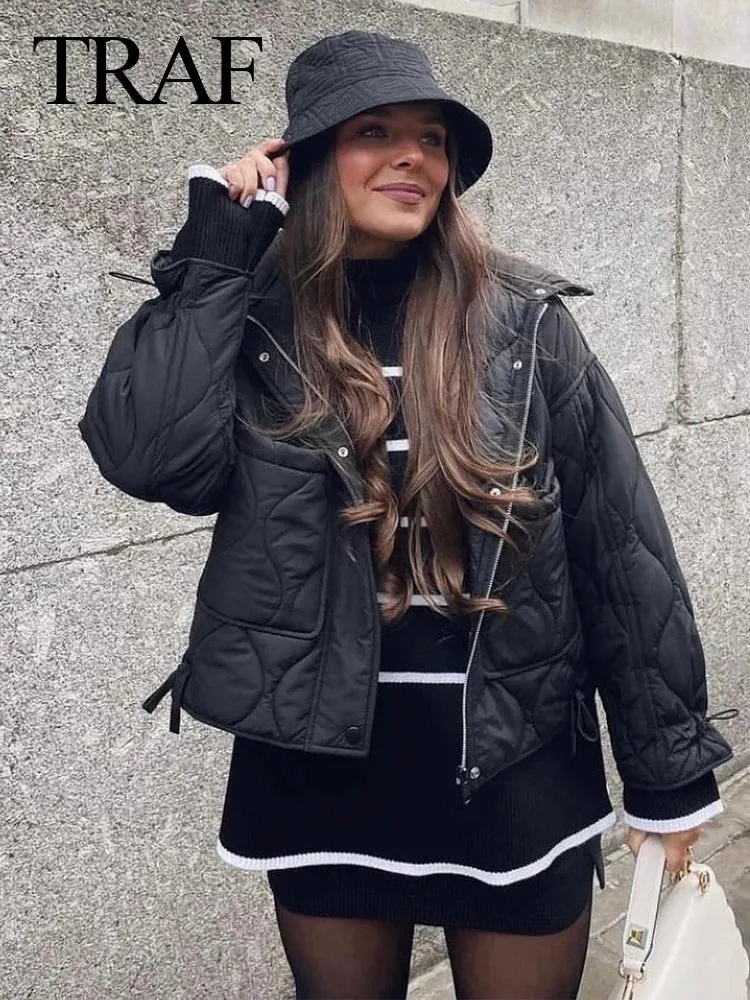 New Fashion Coat Long Sleeve Jacket With Drawstring Versatile Hight Street Outerwear Stylish Winter Jacket