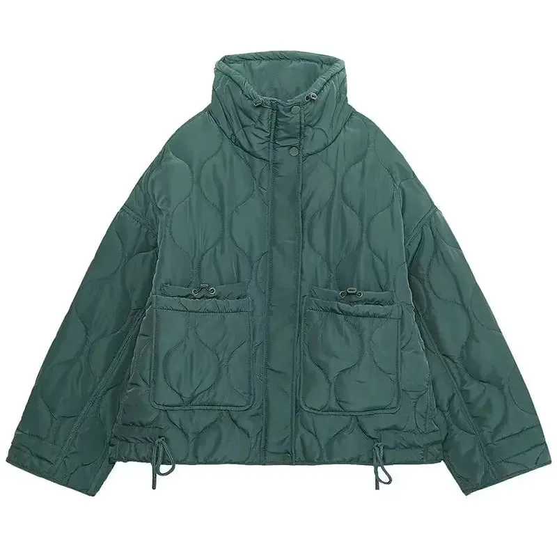 New Fashion Coat Long Sleeve Jacket With Drawstring Versatile Hight Street Outerwear Stylish Winter Jacket