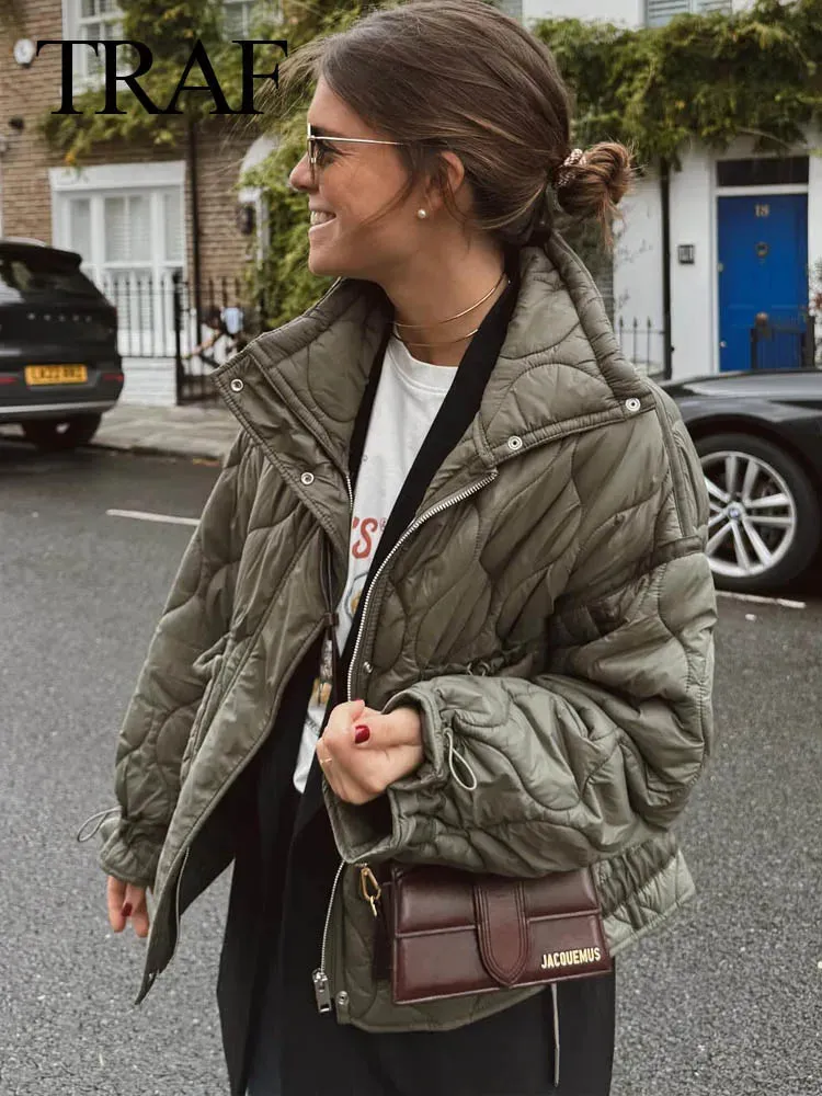 New Fashion Coat Long Sleeve Jacket With Drawstring Versatile Hight Street Outerwear Stylish Winter Jacket