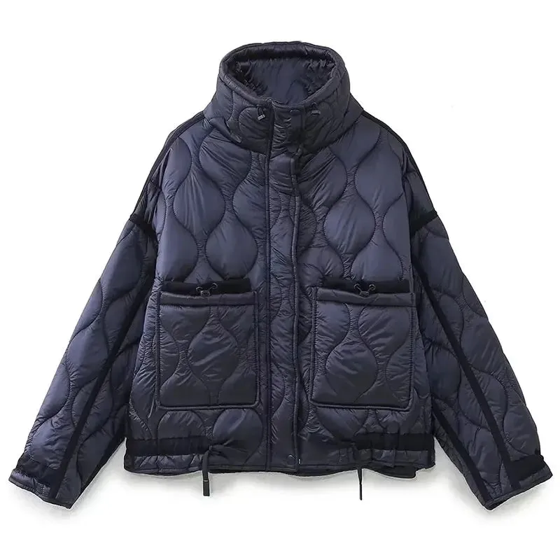 New Fashion Coat Long Sleeve Jacket With Drawstring Versatile Hight Street Outerwear Stylish Winter Jacket