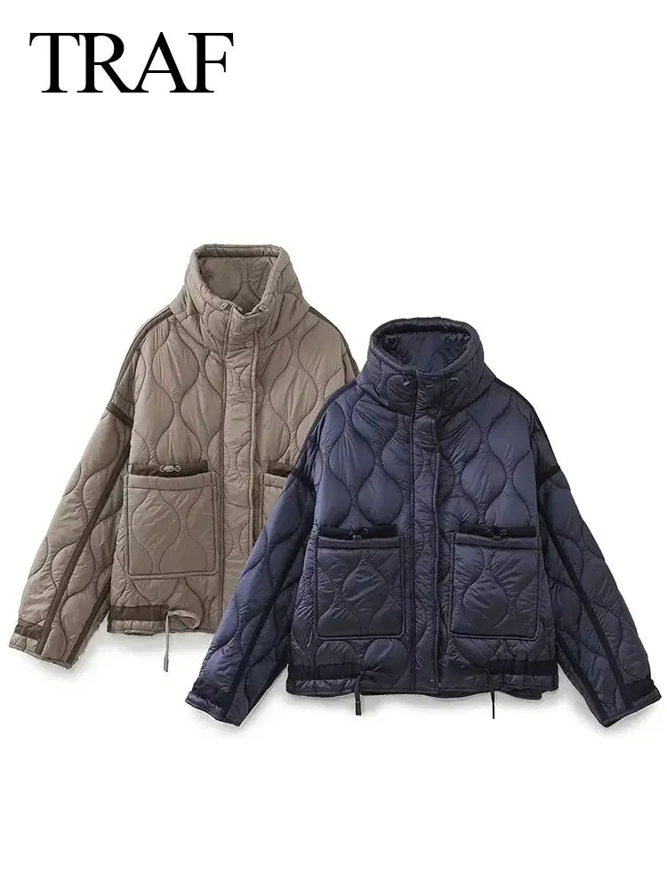 New Fashion Coat Long Sleeve Jacket With Drawstring Versatile Hight Street Outerwear Stylish Winter Jacket