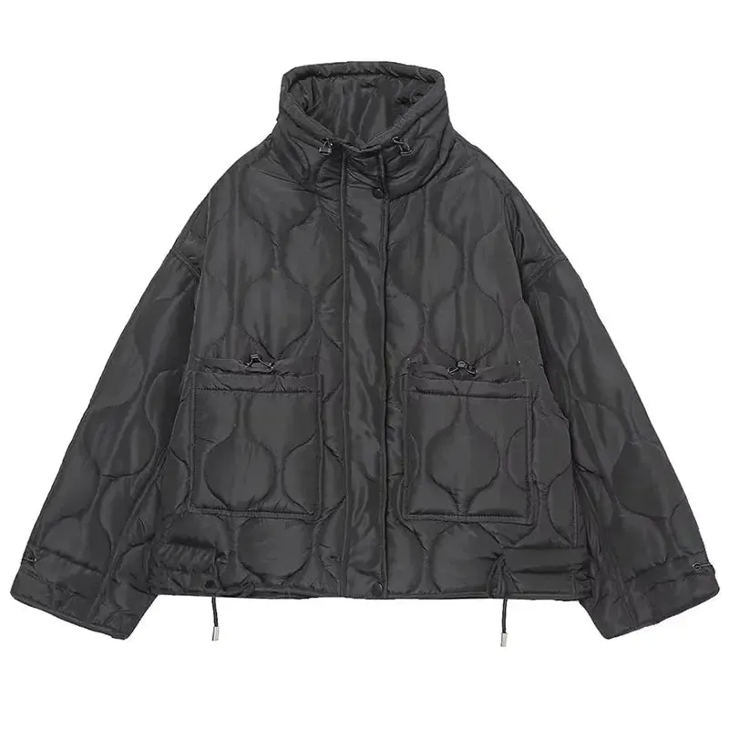 New Fashion Coat Long Sleeve Jacket With Drawstring Versatile Hight Street Outerwear Stylish Winter Jacket