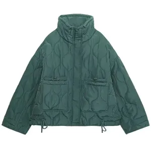New Fashion Coat Long Sleeve Jacket With Drawstring Versatile Hight Street Outerwear Stylish Winter Jacket