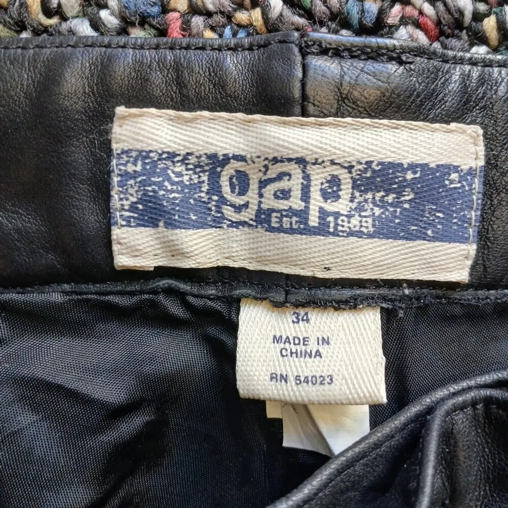 NWOT GAP Black Leather pants size 34"