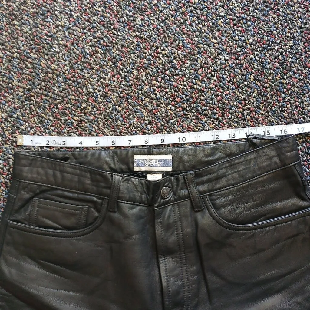 NWOT GAP Black Leather pants size 34"