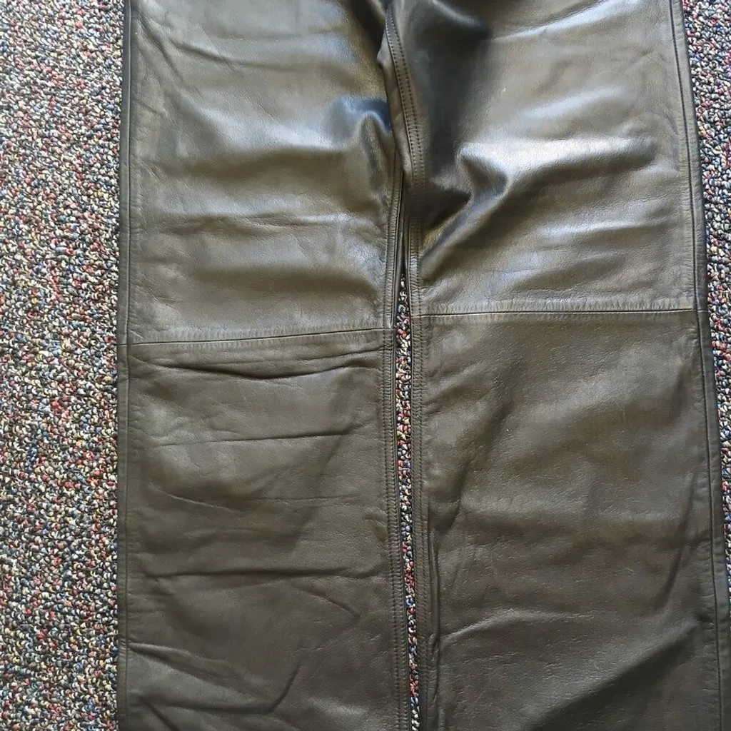 NWOT GAP Black Leather pants size 34"