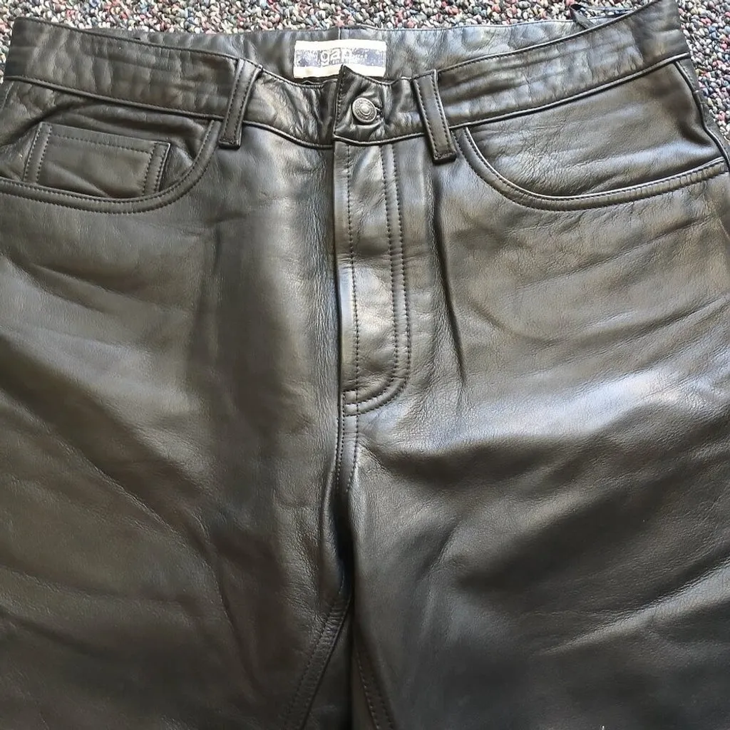 NWOT GAP Black Leather pants size 34"