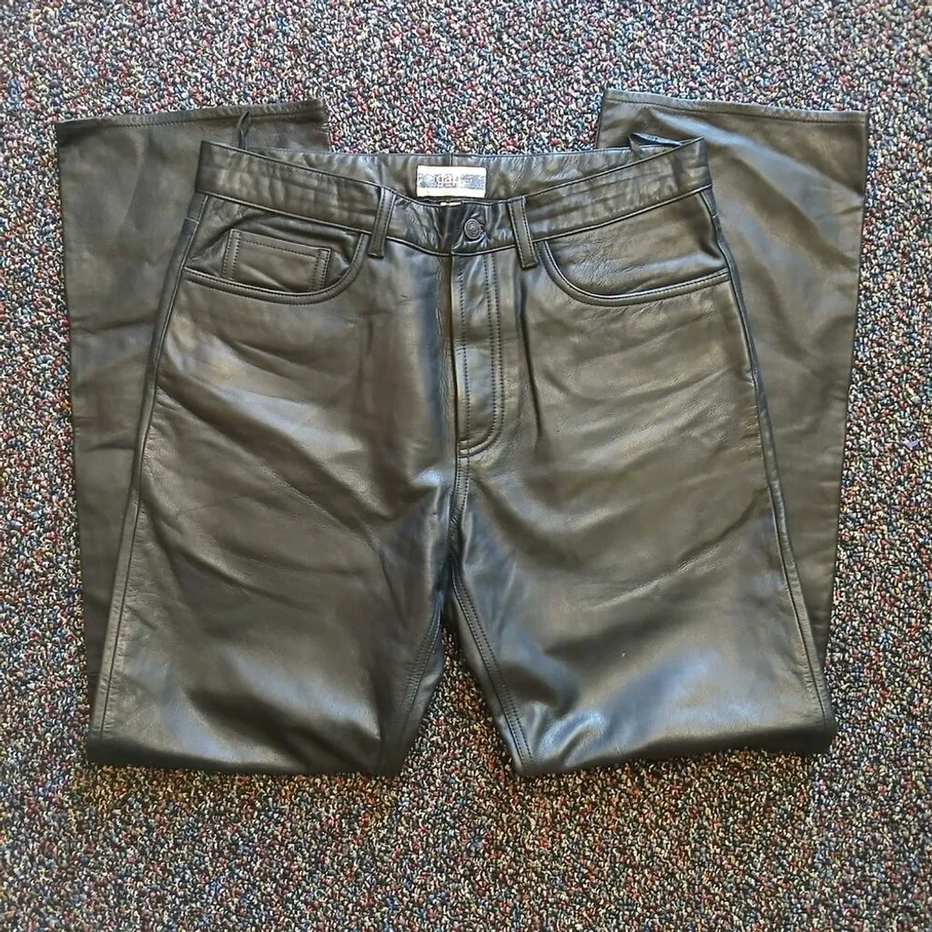 NWOT GAP Black Leather pants size 34"