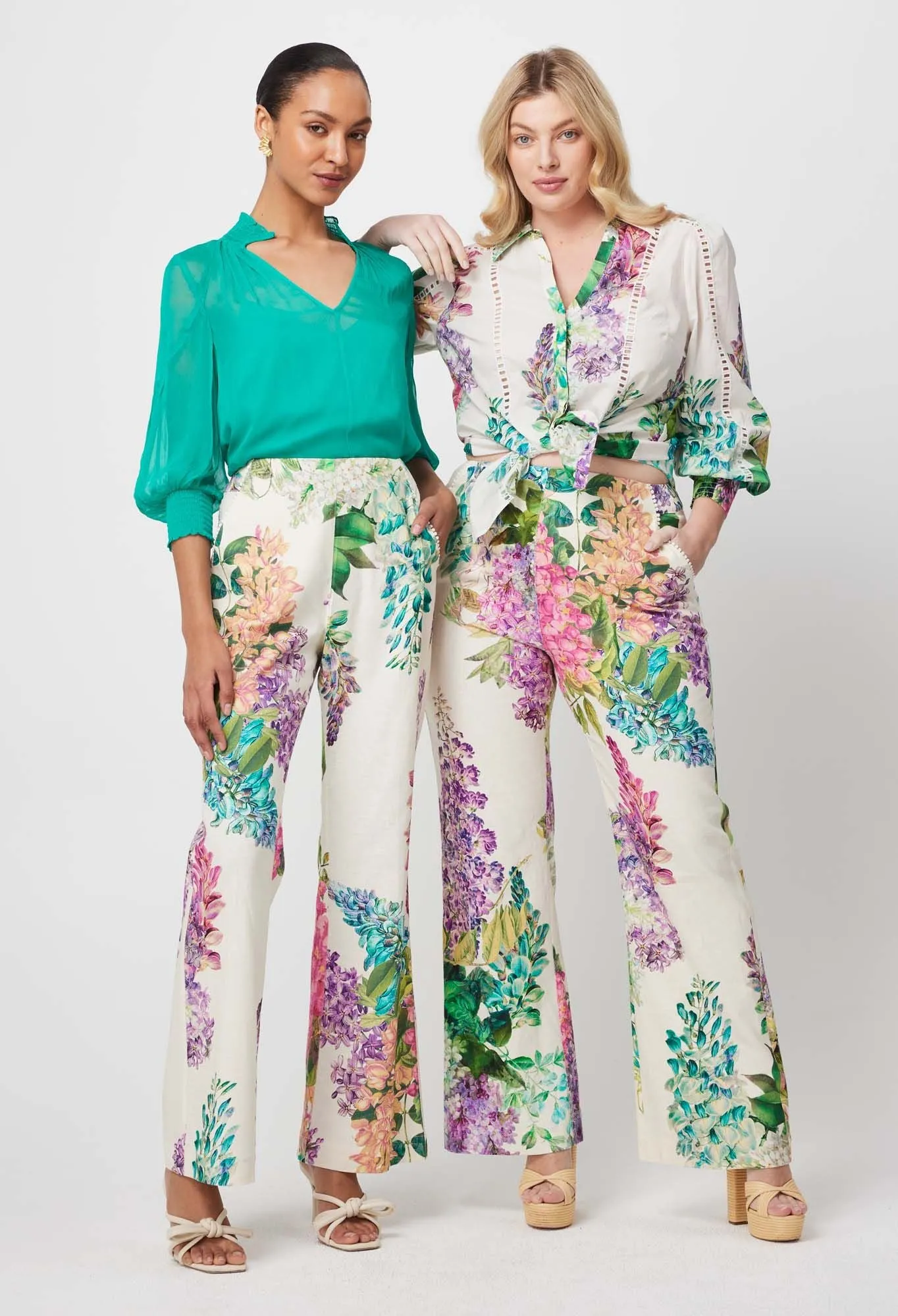 Once Was - Bahia Stretch Linen Rayon Pant - Wisteria Alba
