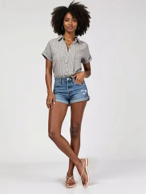 One Pocket Stripe Button Down Shirt