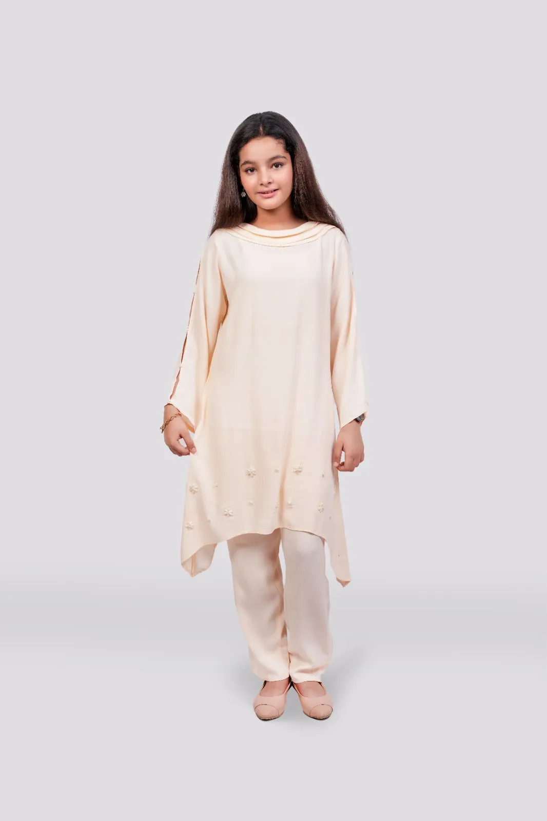 Pearl Blush - Powder Pink Crepe Dress