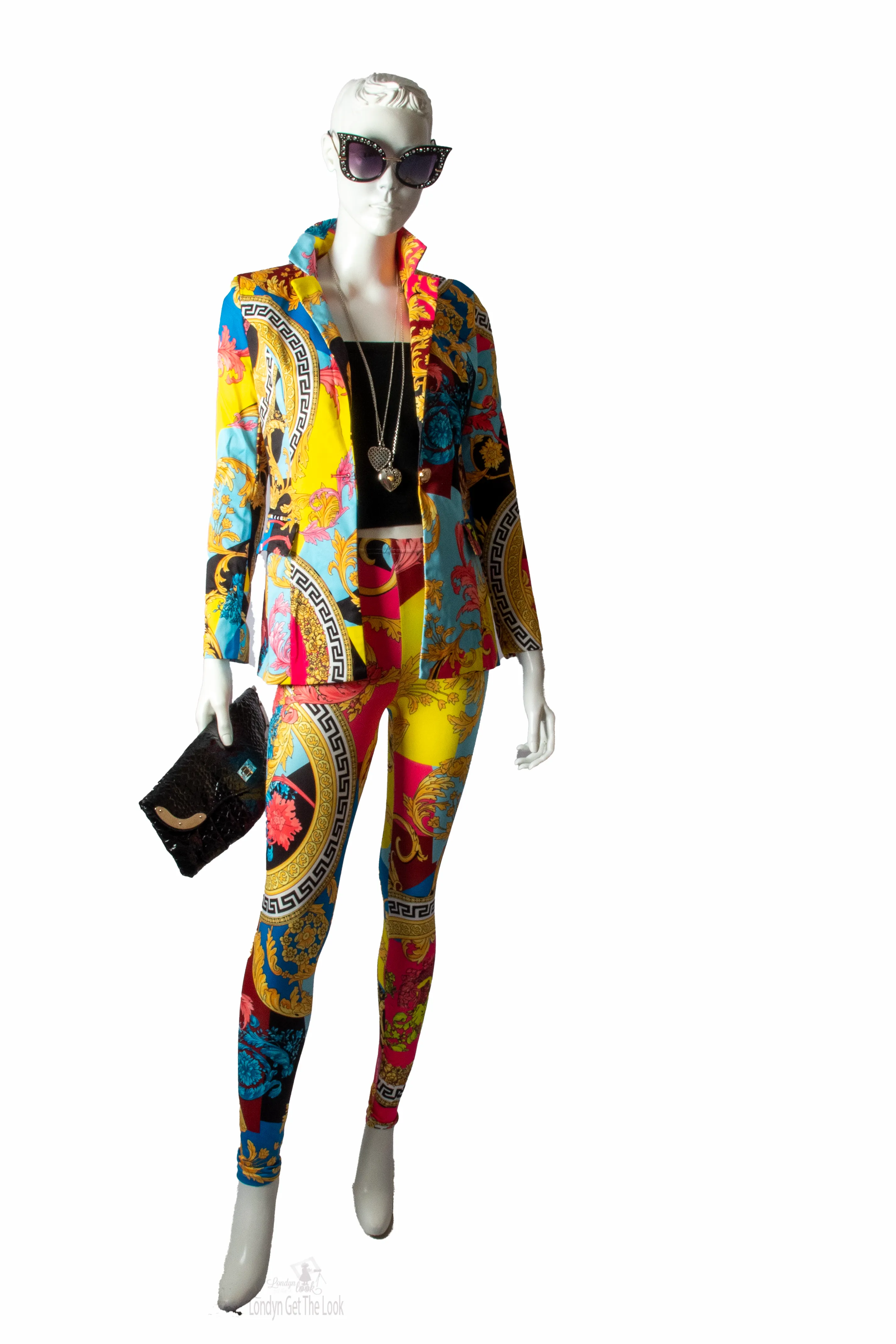 Philly Chic Two Piece Set Jacket And Skinny Print Pants