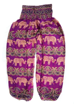 Pink Paisley Elephant Harem Pants