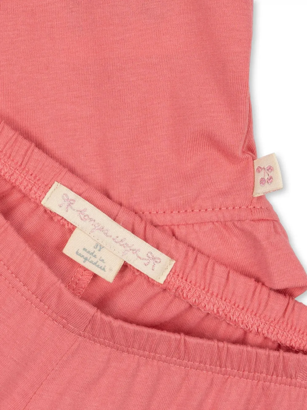 PIO FRILL SET GOTS STRAWBERRY PINK
