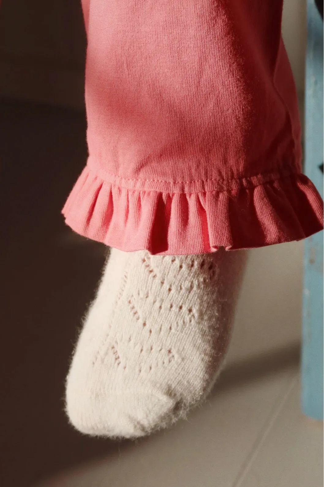 PIO FRILL SET GOTS STRAWBERRY PINK