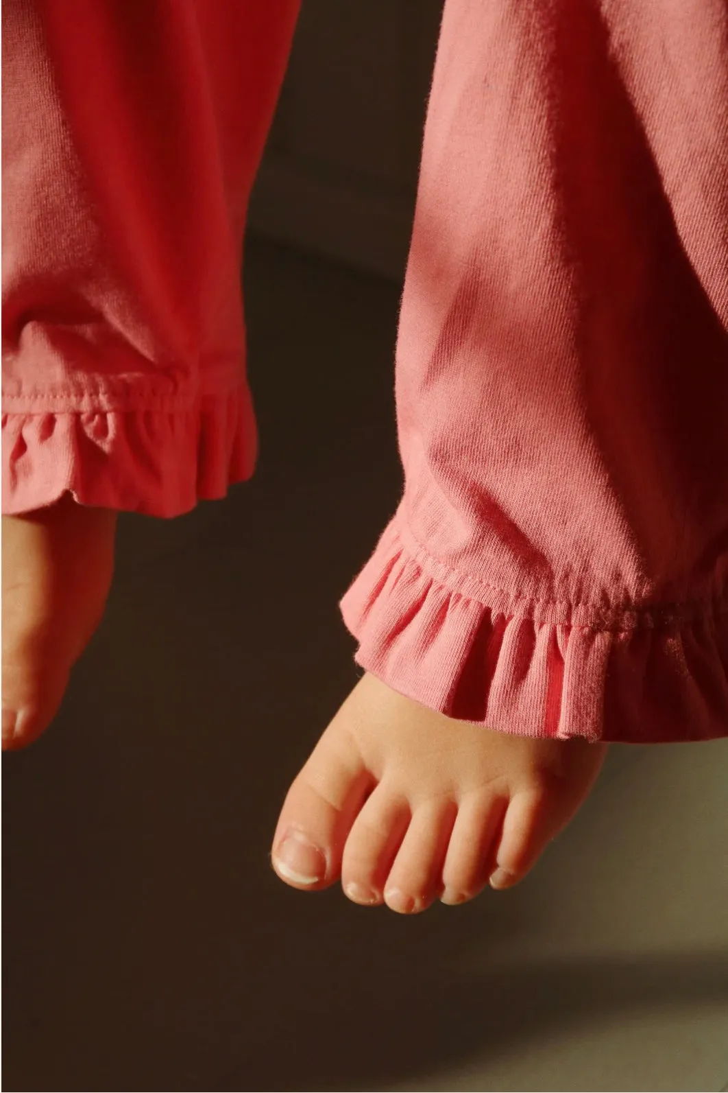 PIO FRILL SET GOTS STRAWBERRY PINK