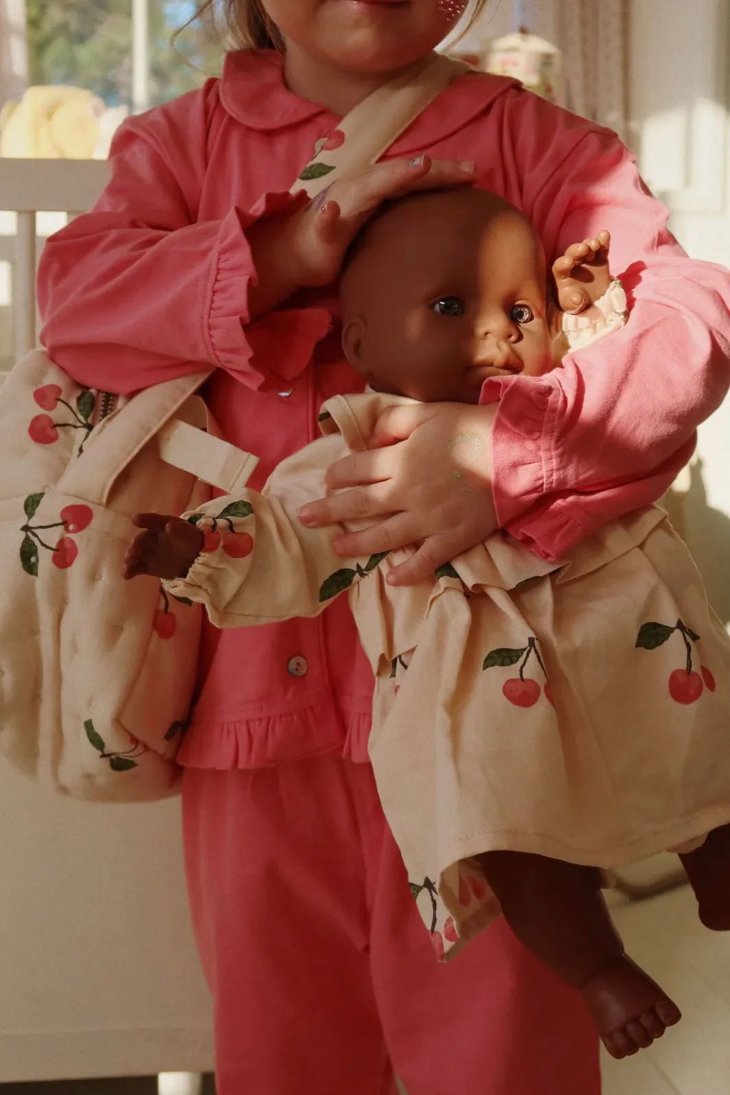 PIO FRILL SET GOTS STRAWBERRY PINK