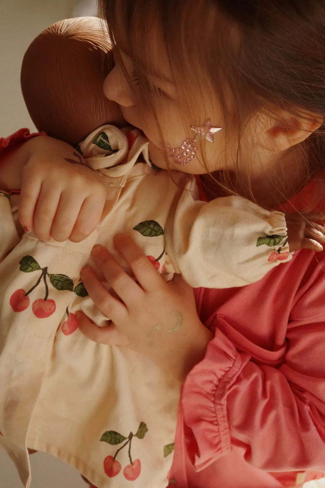 PIO FRILL SET GOTS STRAWBERRY PINK