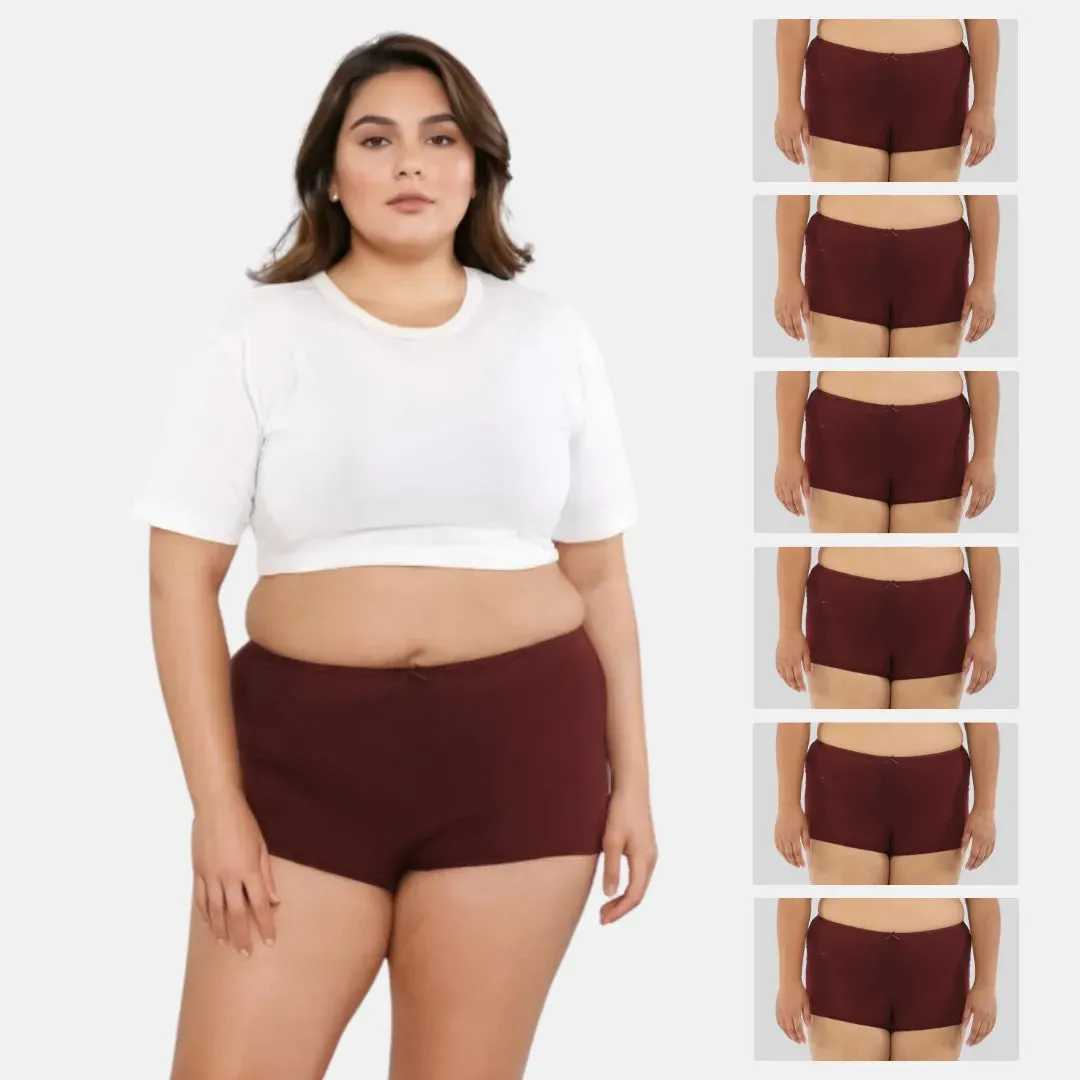 Plus Size BrZee Boyshorts | Adaptive Stretch | No Visible Panty Lines | Pack Of 6