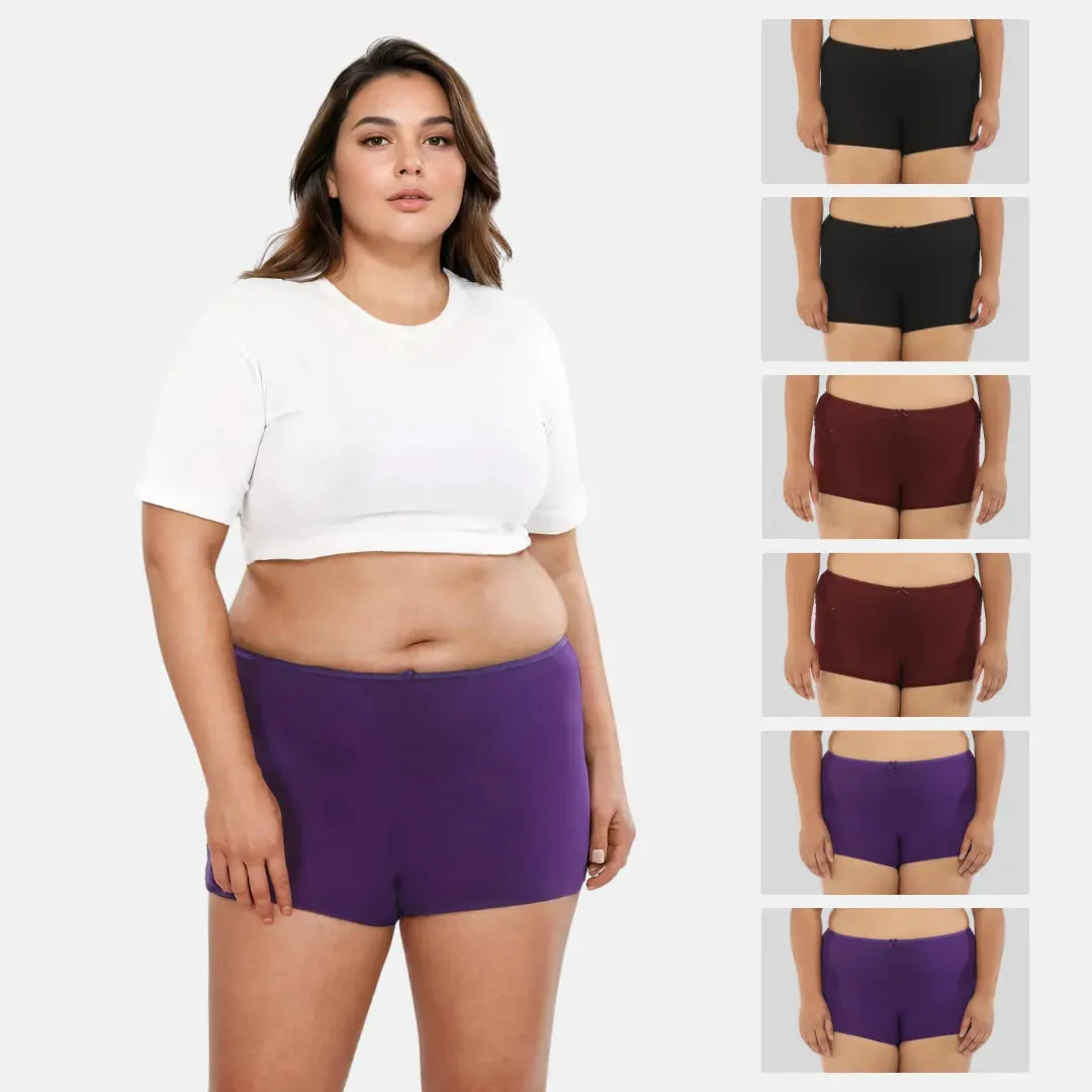 Plus Size BrZee Boyshorts | Adaptive Stretch | No Visible Panty Lines | Pack Of 6