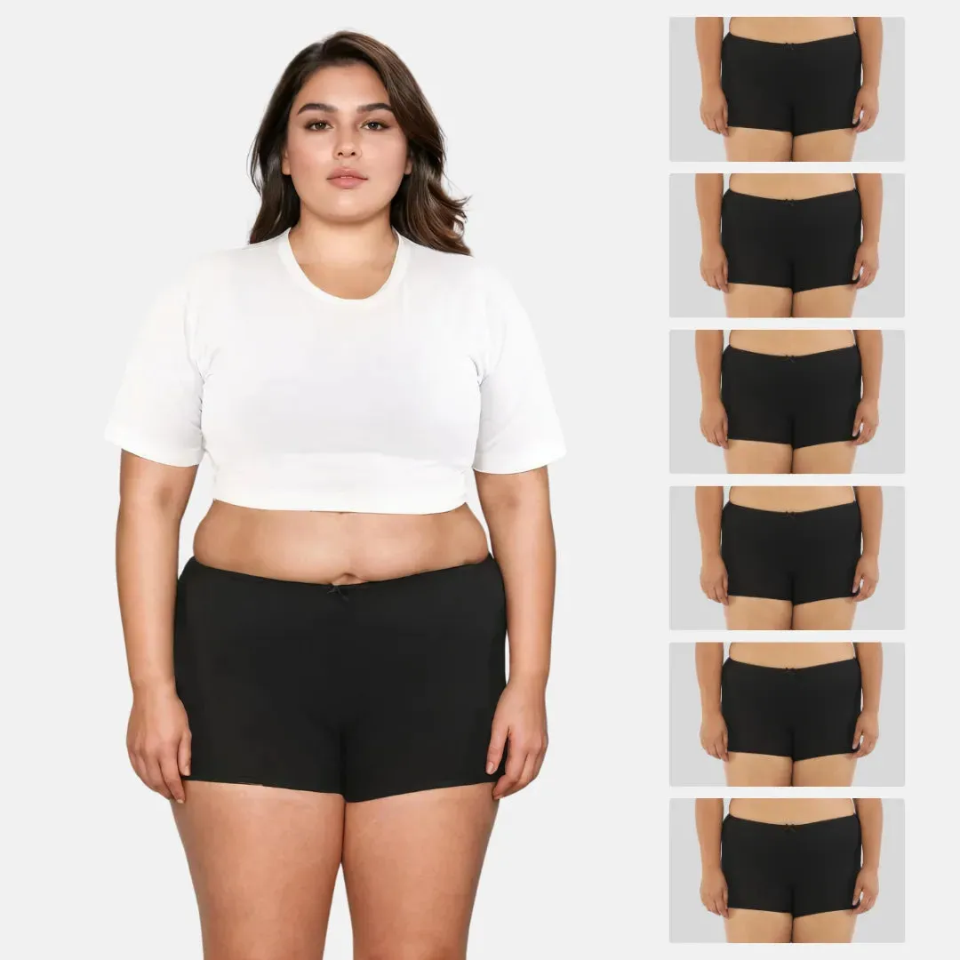 Plus Size BrZee Boyshorts | Adaptive Stretch | No Visible Panty Lines | Pack Of 6