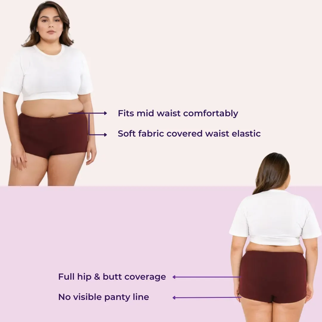 Plus Size BrZee Boyshorts | Adaptive Stretch | No Visible Panty Lines | Pack Of 6