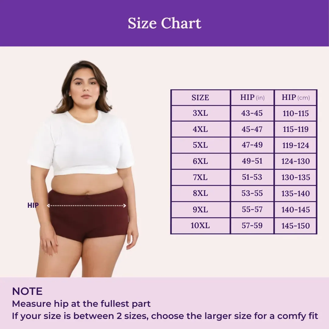 Plus Size BrZee Boyshorts | Adaptive Stretch | No Visible Panty Lines | Pack Of 6