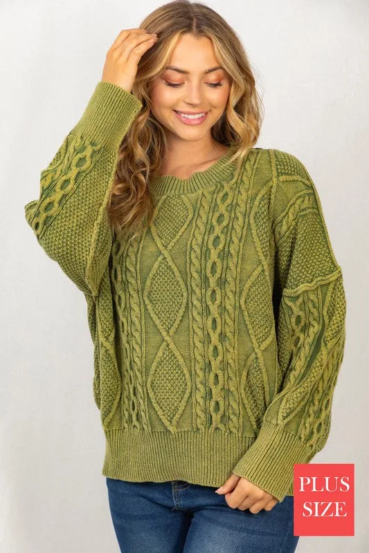 Plus Sz Cable Sweater