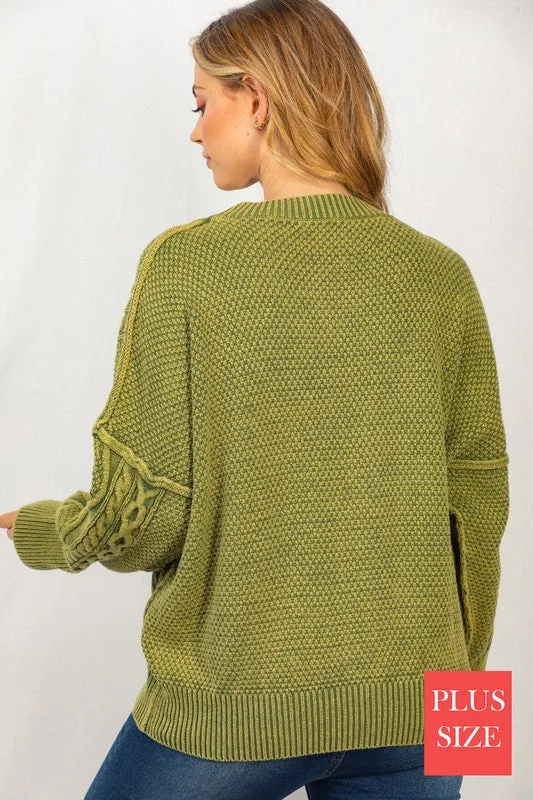 Plus Sz Cable Sweater