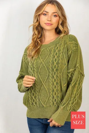 Plus Sz Cable Sweater