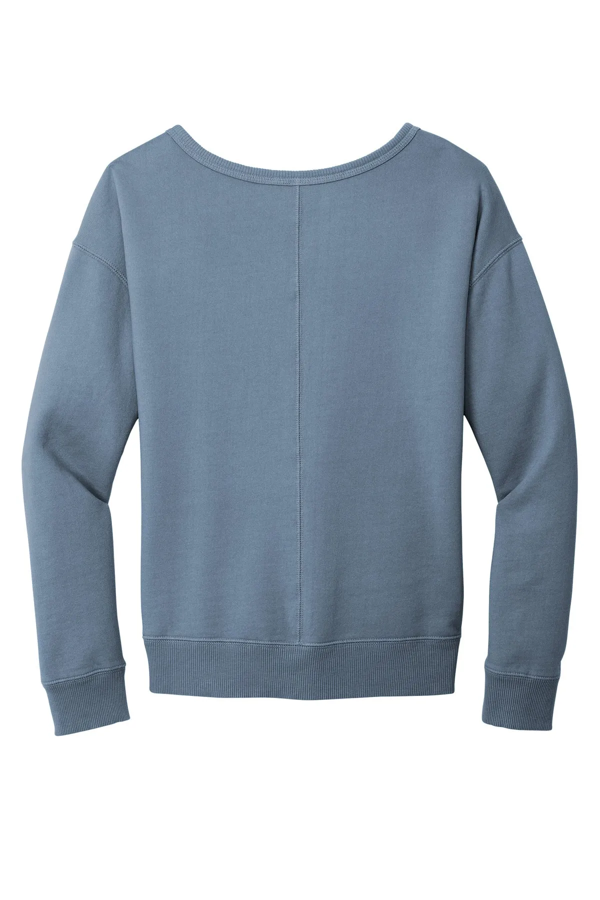 Port & Company Women's Beach Wash Garment-Dyed V-Neck Sweatshirt LPC098V Faded Denim