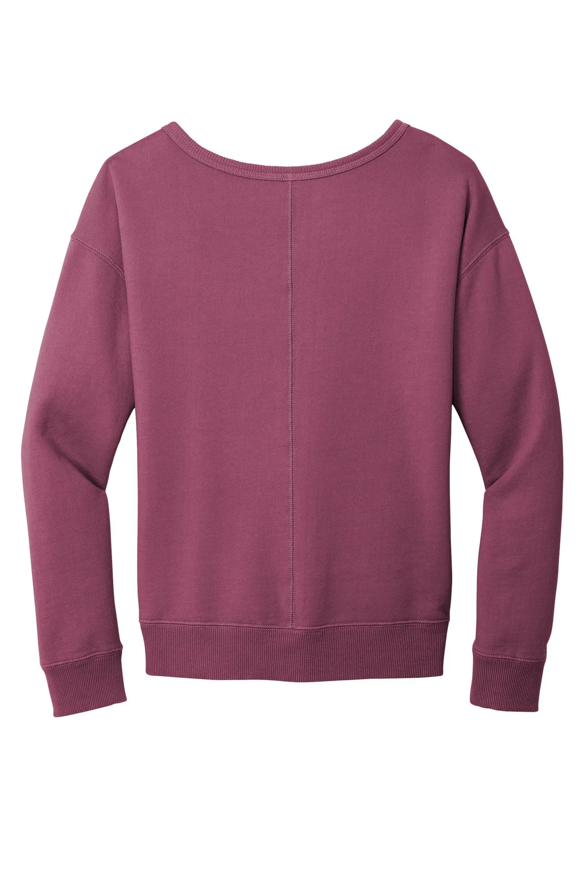 Port & Company Women's Beach Wash Garment-Dyed V-Neck Sweatshirt LPC098V Vintage Raspberry