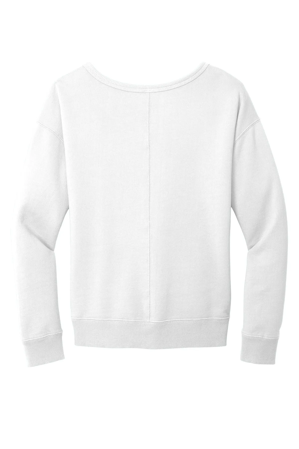 Port & Company Women's Beach Wash Garment-Dyed V-Neck Sweatshirt LPC098V White