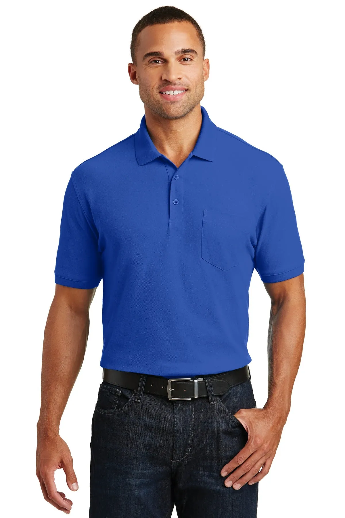 Port Authority Core Classic Pique Pocket Polo. K100P True Royal