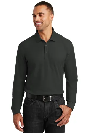 Port Authority Long Sleeve Core Classic Pique Polo. K100LS Deep Black