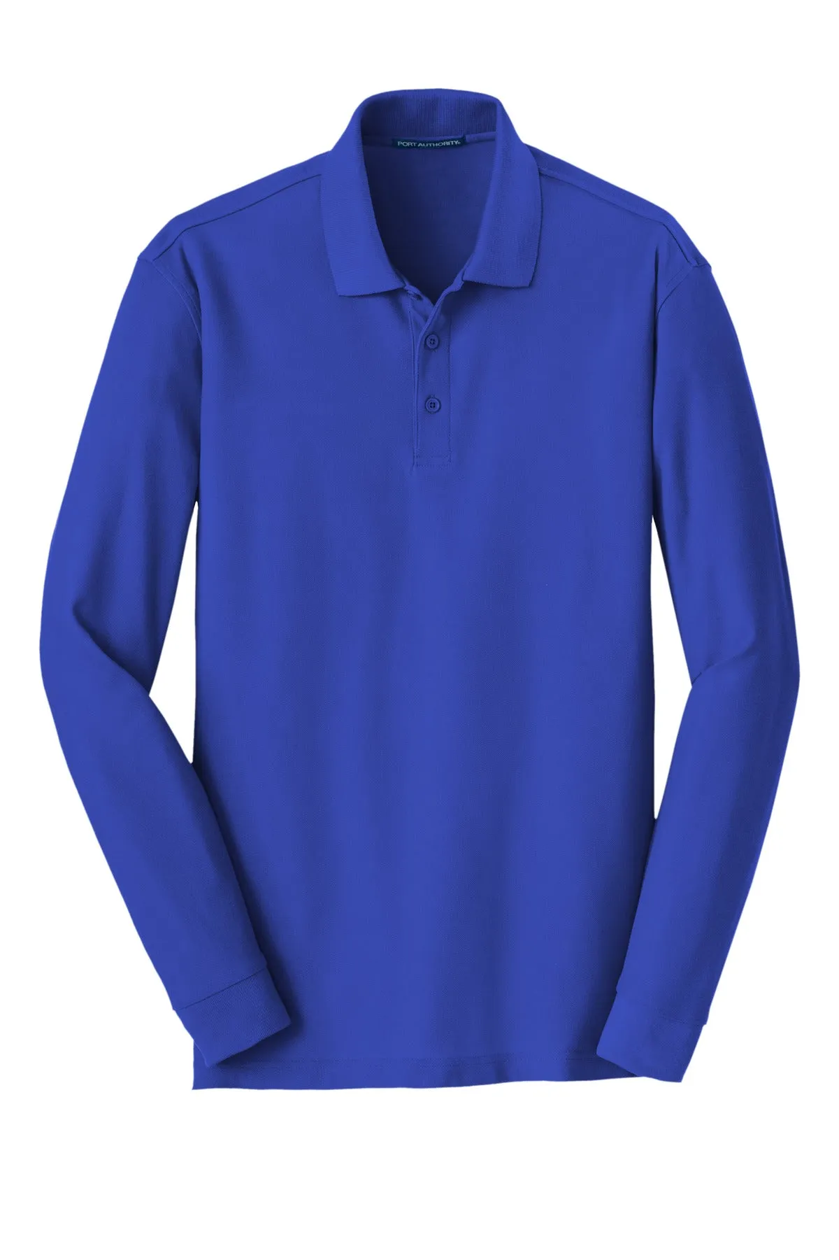 Port Authority Long Sleeve Core Classic Pique Polo. K100LS True Royal