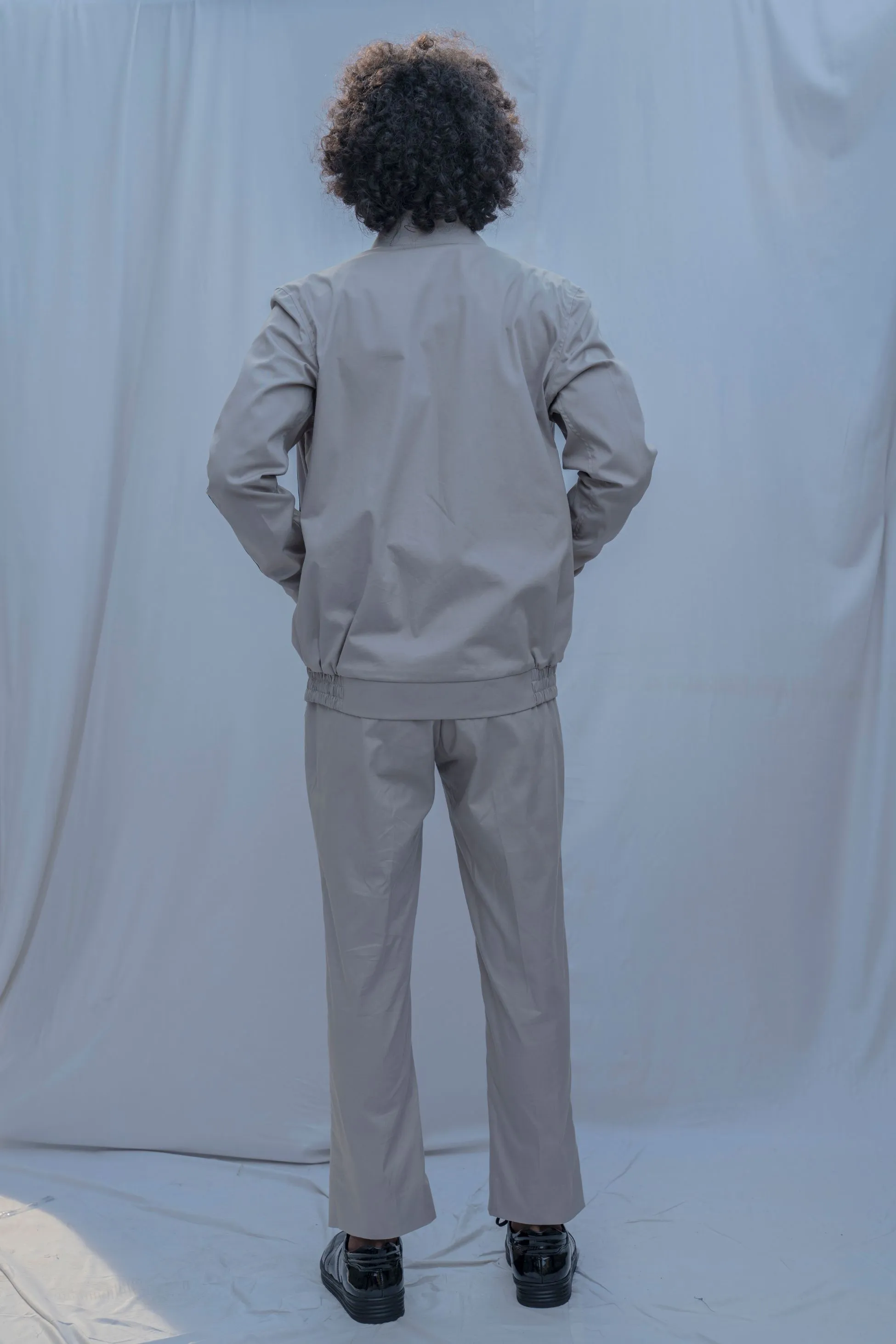 Poughkeepsie - Grey Bomber Jacket Stripes with Pant Set